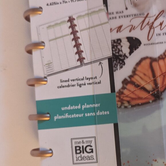 NWT Happy Planner Mini Undated Faith Butterfly Vertical 12 Mo Planner Christian - Picture 4 of 6
